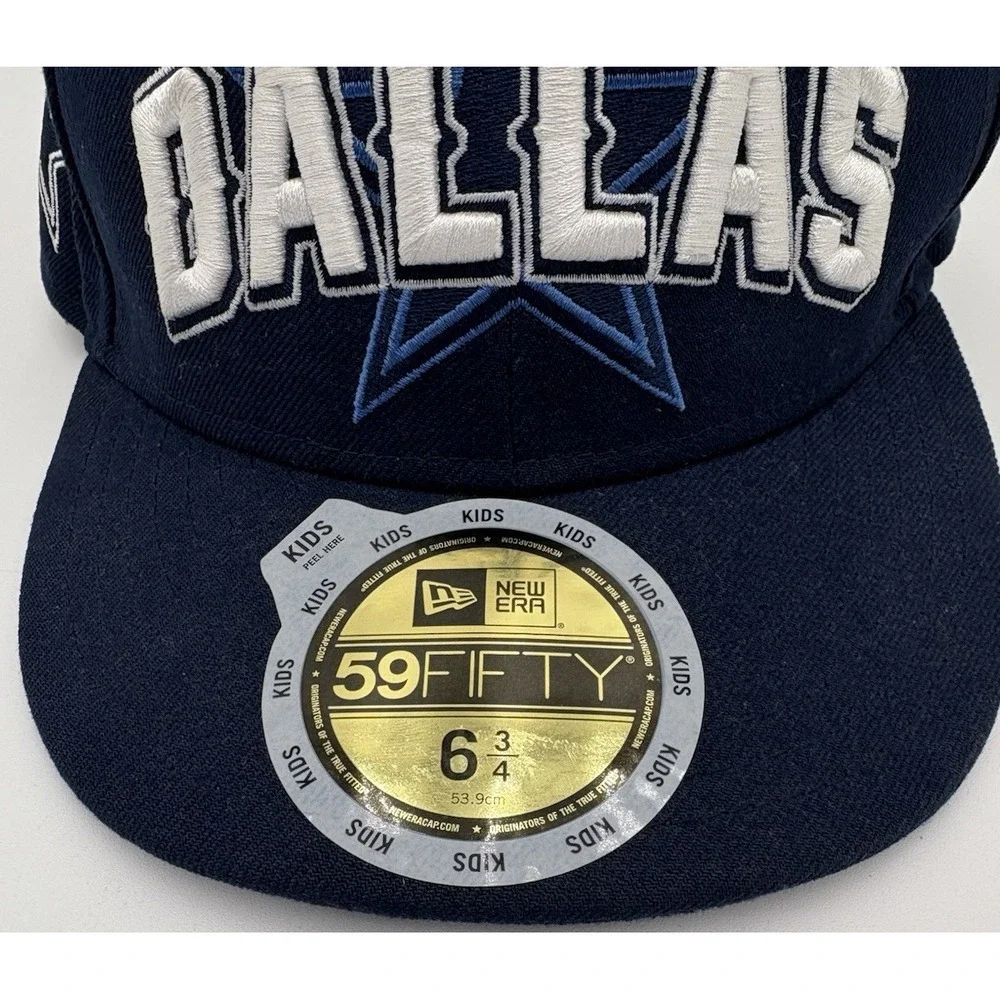 Dallas Cowboys Football NFL NEW ERA 2012 59Fifty Kids Cap Navy Blue 6 3/4 New